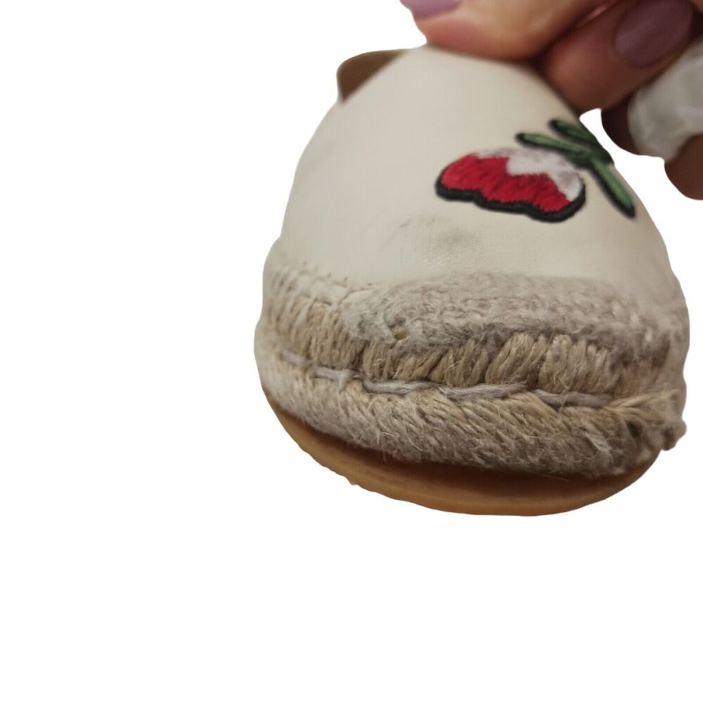Gucci Leather Espadrille Sz 8.5‎ Ivory Red Floral Embroidered PILAR NAPA Ophelia - Picture 9 of 16